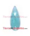 Calcedonia Gota Facetada Cabujón 32x13mm Turquesa Opal