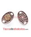 Conector Oval Personalizable 26x17mm, Oro Rosa