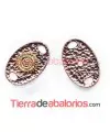 Conector Oval Personalizable 26x17mm, Oro Rosa