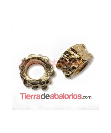 Tubo con Bolitas 8x5mm Agujero 4,5mm Dorado
