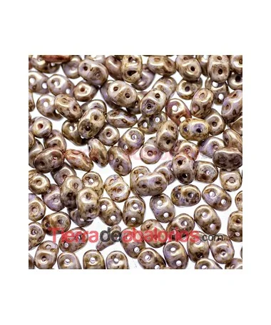 Superdúo 2,5x5mm Mix Gold Bronze Lila