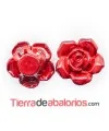 Colgante Flor Acrílica 32mm Rojo Carmin