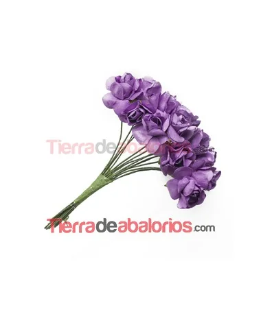 Rosa con Alambre 10/12mm Morado