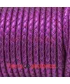 Cuero Trenzado Sintético 5mm Fucsia Metalizado