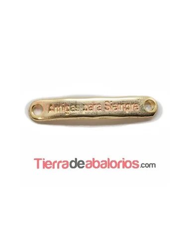 Entrepieza Curvada 40x7mm Amigas para Siempre, Dorada Entrepieza Curvada 40x7mm Amigas para Siempre, Dorada