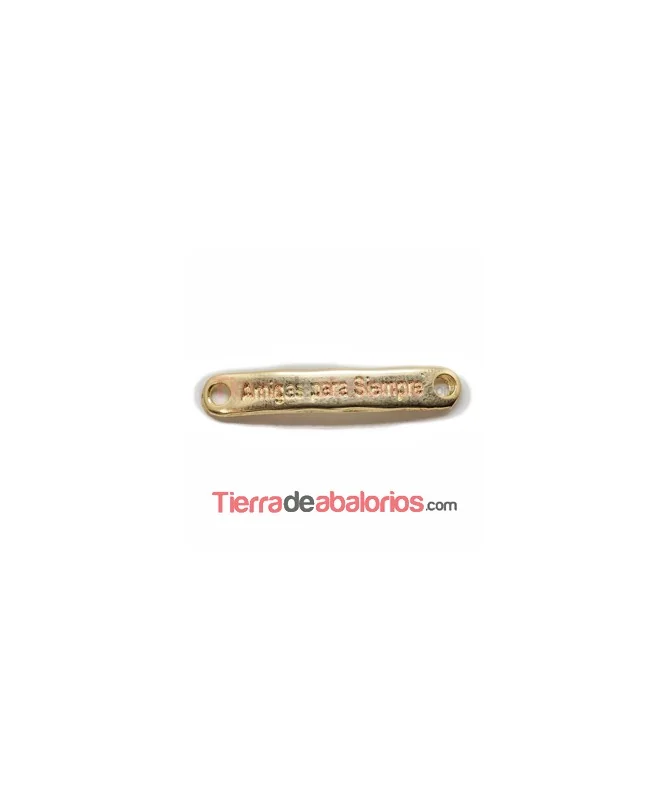 Entrepieza Curvada 40x7mm Amigas para Siempre, Dorada Entrepieza Curvada 40x7mm Amigas para Siempre, Dorada