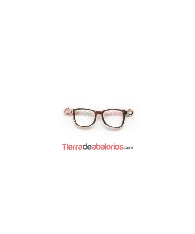 Conector Gafas 30x9mm con 2 Anillas Agujero 1,5mm Oro Rosa