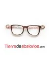 Conector Gafas 30x9mm con 2 Anillas Agujero 1,5mm Oro Rosa