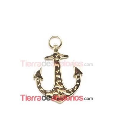 Colgante Ancla Corazones 45x33mm, Dorado