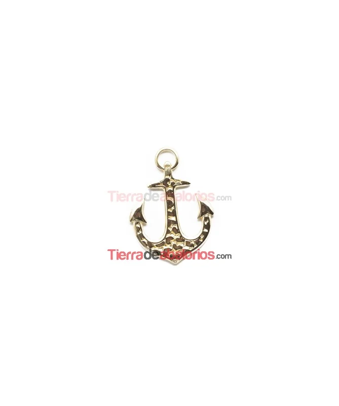 Colgante Ancla Corazones 45x33mm, Dorado