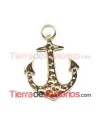 Colgante Ancla Corazones 45x33mm, Dorado
