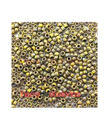 Rocalla Matubo® 7/0 Opaque Olivine Travertin Dark