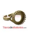 Anillo Ajustable con Ribete 12mm, Dorado