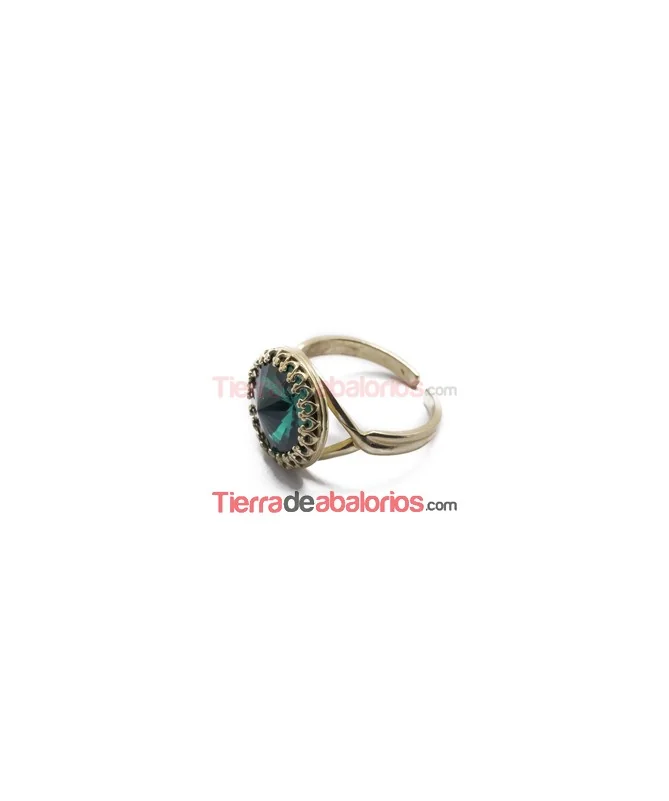Anillo Ajustable con Ribete 12mm, Dorado