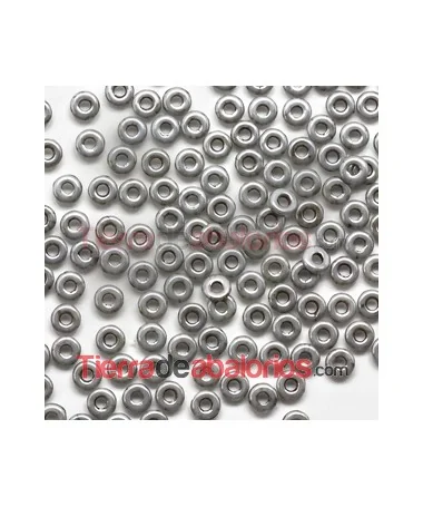 O-Bead 3,8x1mm Chalk Grey Travertin O-Bead 3,8x1mm Chalk Grey Travertin