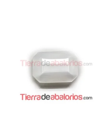 Cabujón Octagono 25x18mm White Silky