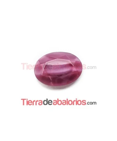 Cabujón Oval Facetado 25x18mm Cherry Silky
