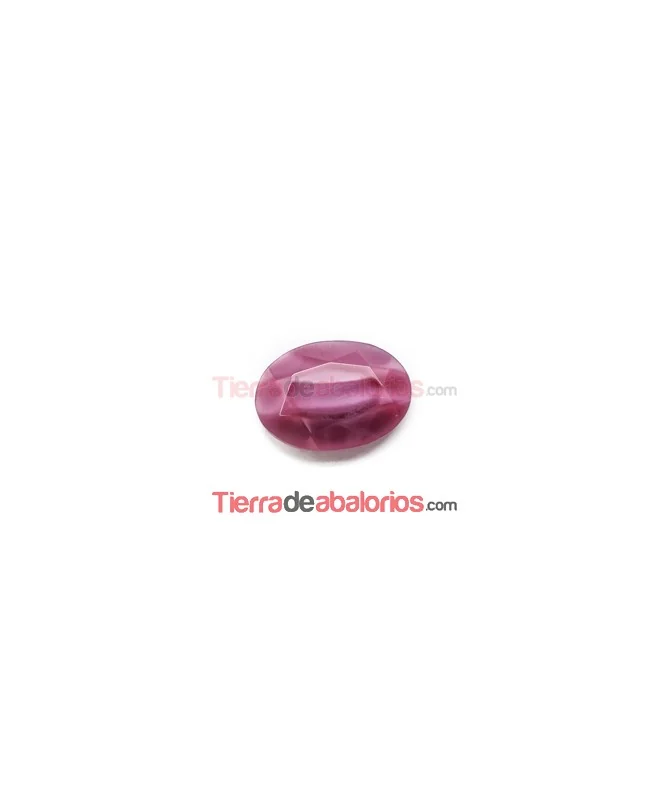 Cabujón Oval Facetado 25x18mm Cherry Silky