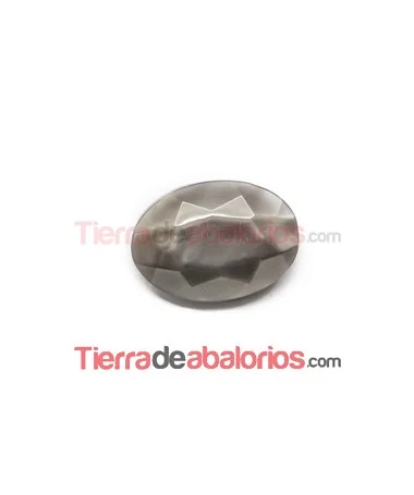 Cabujón Oval Facetado 25x18mm Taupe Silky