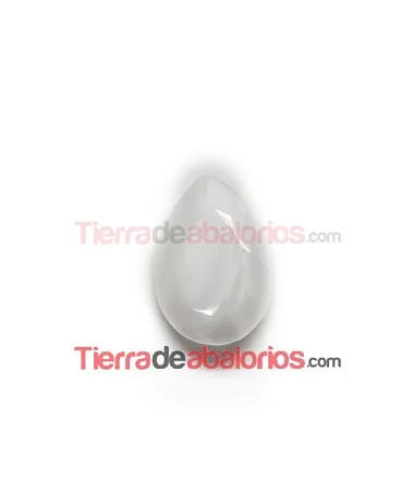 Cabujón Pearshape 25x18mm White Silky