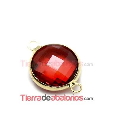 Conector Cristal Facetado 21x15mm Light Siam, Dorado Conector Cristal Facetado 21x15mm Light Siam, Dorado