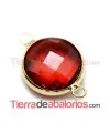 Conector Cristal Facetado 21x15mm Light Siam, Dorado