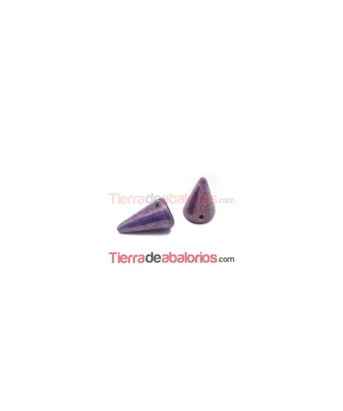 Spike 12x18mm Opaque Mix Amethyst Gold Ceramic Look