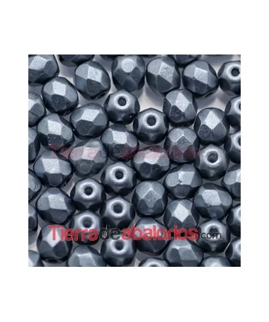 Facetada 4mm Pastel Dark Grey Hematite