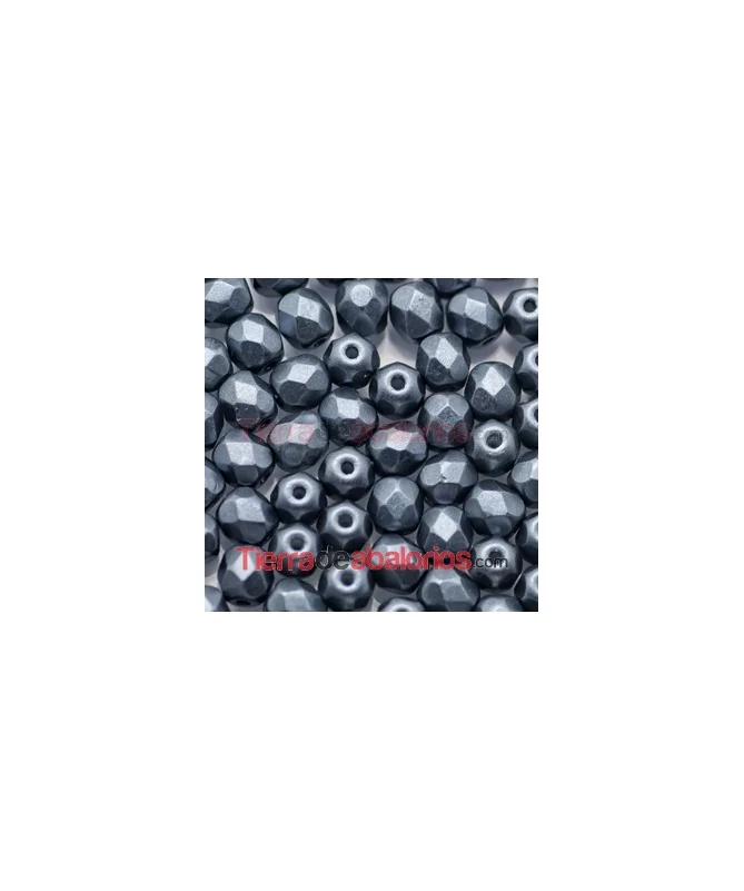 Facetada 4mm Pastel Dark Grey Hematite