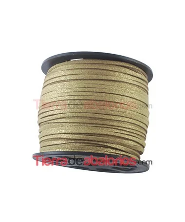 Ante 3mm Marrón Claro Purpurina Dorada