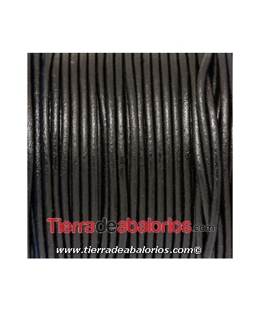 Cordón de Cuero 1,5mm Negro (cuero de canguro)