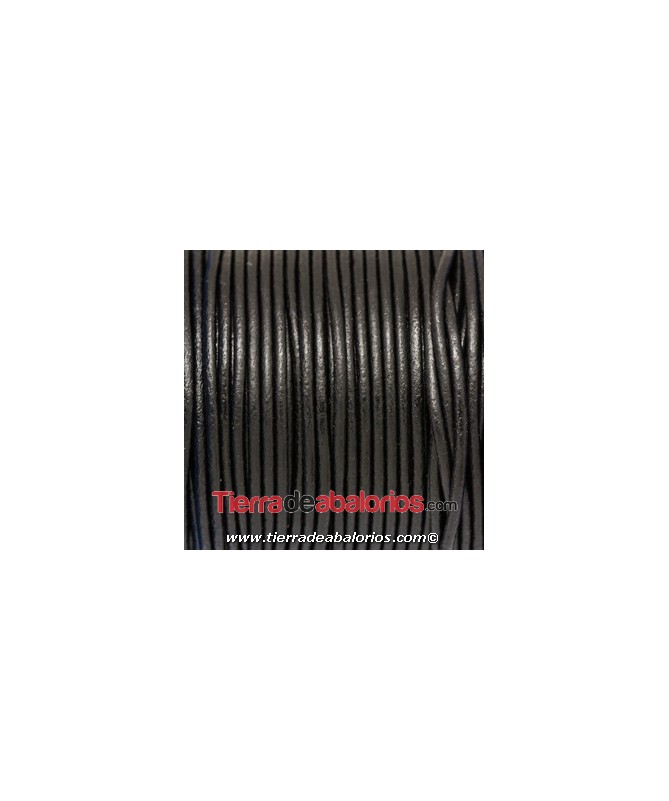 Cordón de Cuero 1,5mm Negro (cuero de canguro)