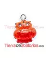 Colgante Buho Acrílico 13mm Rojo/Naranja con Swarovski
