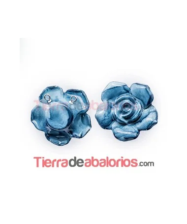 Colgante Flor Acrílica 32mm Petróleo