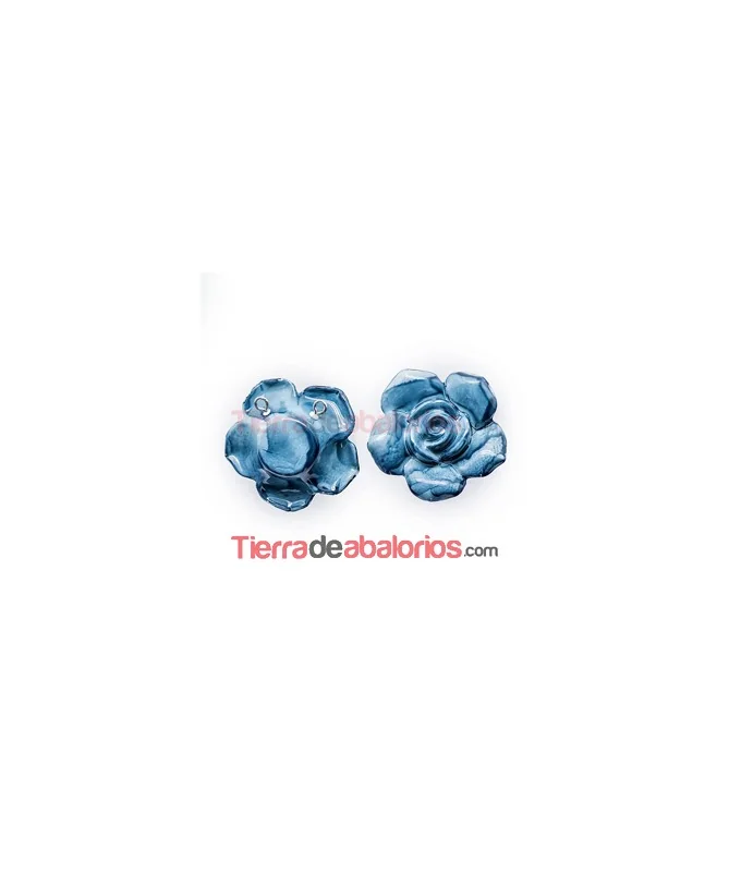 Colgante Flor Acrílica 32mm Petróleo