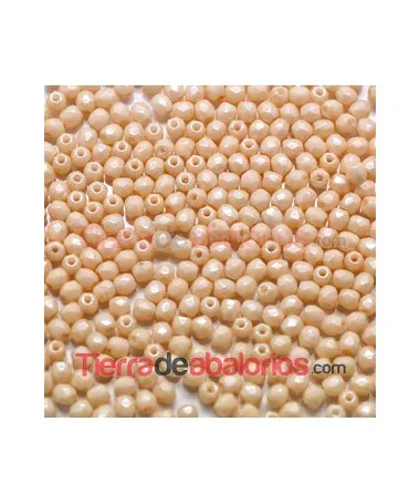 Facetada 3mm Opaque Champagne Lustred