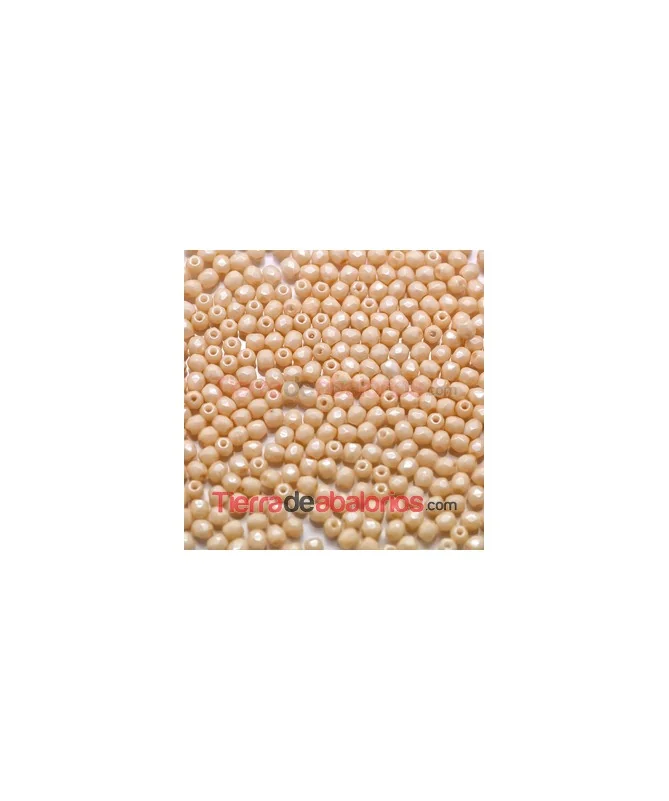 Facetada 3mm Opaque Champagne Lustred