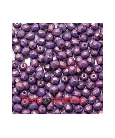 Facetada 3mm Opaque Mix Amethyst Gold Ceramic Look