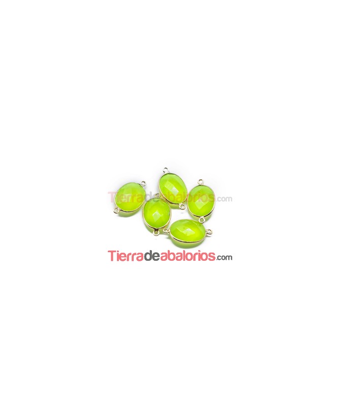 Jade Limón Oval Facetado 18x13mm Engarzado