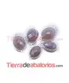 Agata Oval Gris Opal 13x10mm Engarzada