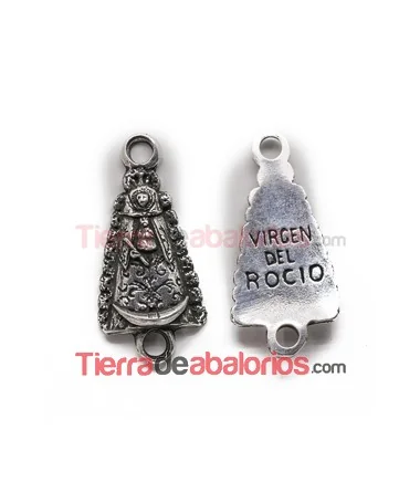 Conector 46x21mm Virgen del Rocío, Plateado Conector 46x21mm Virgen del Rocío, Plateado