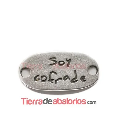 Entrepieza Oval Curvada 39x19mm Soy Cofrade, Plateada Entrepieza Oval Curvada 39x19mm Soy Cofrade, Plateada