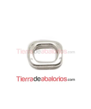 Entrepieza Irregular 17x15mm, Agujero 2mm, Plateada