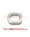 Entrepieza Irregular 17x15mm, Agujero 2mm, Plateada