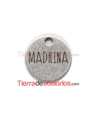 Medalla 19mm Madrina, Plateada Medalla 19mm Madrina, Plateada