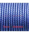 Cuero Trenzado Sintético 5mm, Hueco 1,3mm, Azul Metalizado