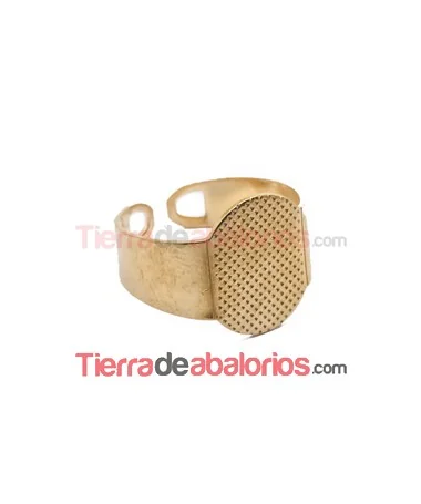 Anillo Ajustable Base Plana 15x12mm, Dorado Anillo Ajustable Base Plana 15x12mm, Dorado