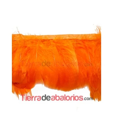 Fleco de Pluma de Oca 9cm Naranja (1 metro) Fleco de Pluma de Oca 9cm Naranja (1 metro)