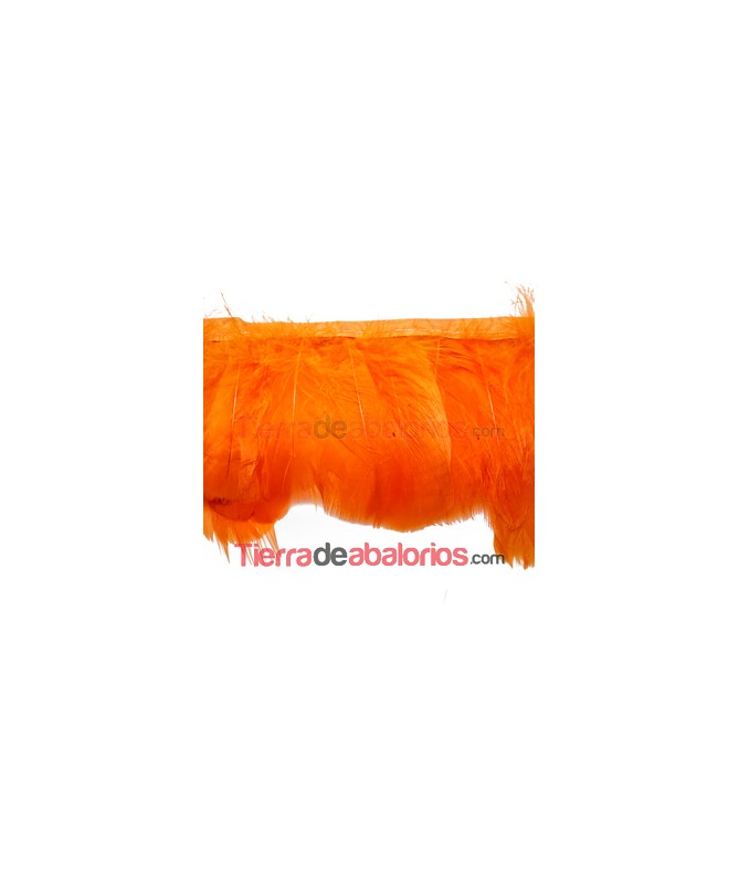 Fleco de Pluma de Oca 9cm Naranja (1 metro)