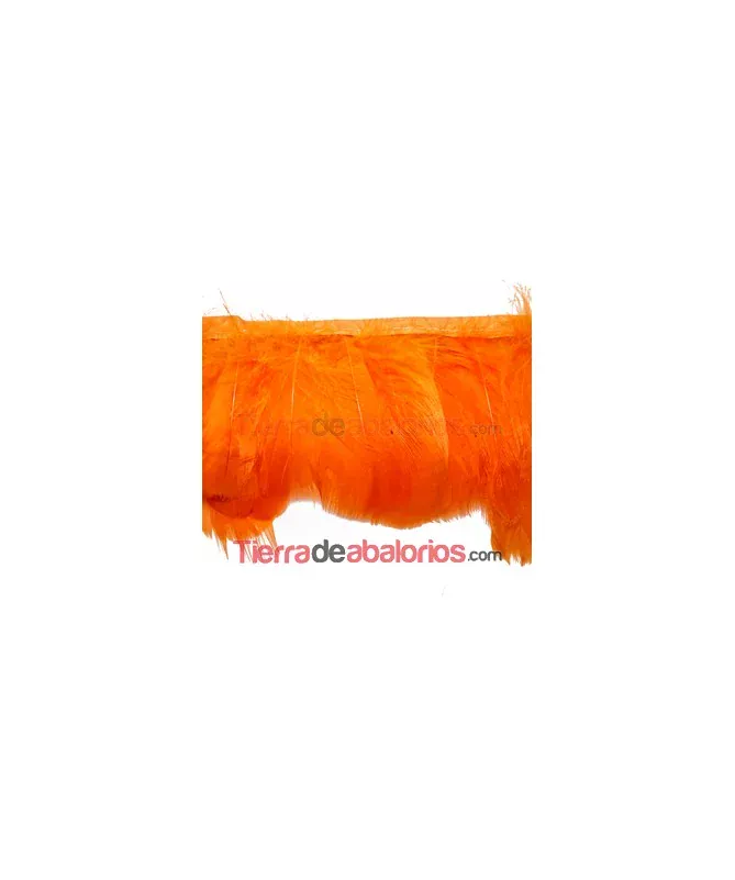 Fleco de Pluma de Oca 9cm Naranja (1 metro)